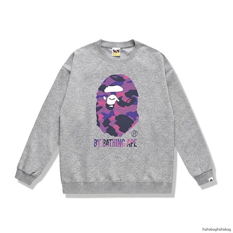 Bape camouflage-style grey sweatshirt