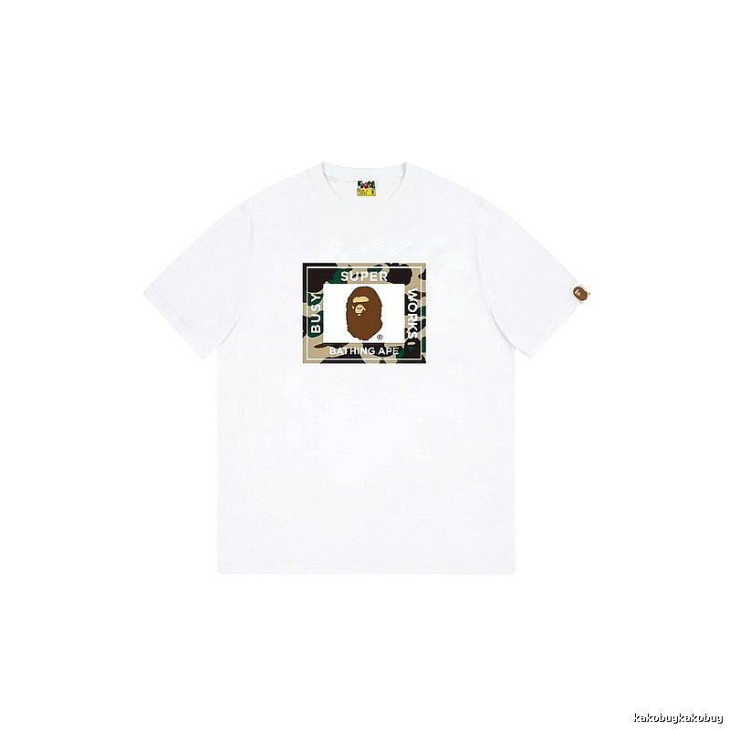 Bape camouflage-style white T-shirt