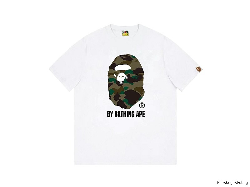 Bape camouflage-style white T-shirt