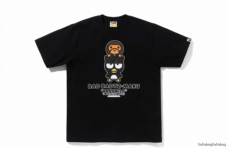 Bape Cartoon Trendy and Cool Style Black T-shirt