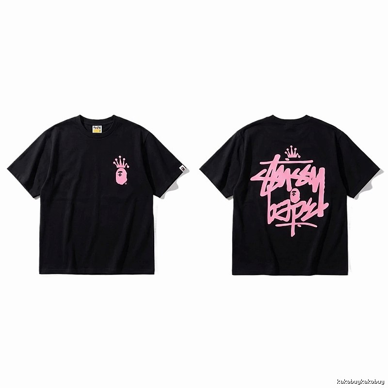 Bape Crown Graffiti Style Black T-shirt