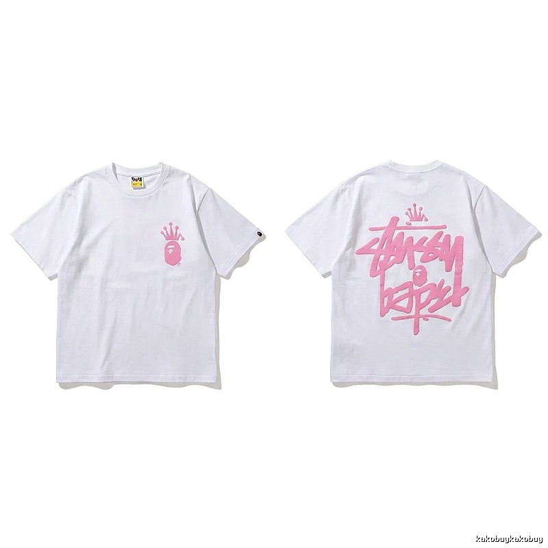 Bape Crown Graffiti Style White T-shirt