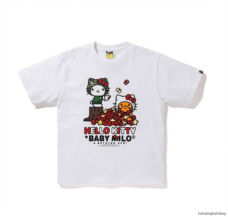 Bape Hello Kitty Co-branded White T-shirt