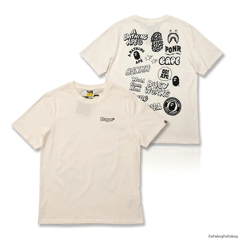 Bape trendy style white T-shirt