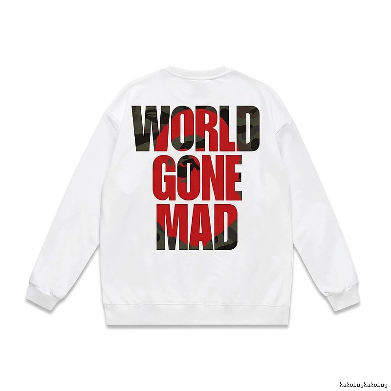 Bape World Gone Mad White Sweatshirt