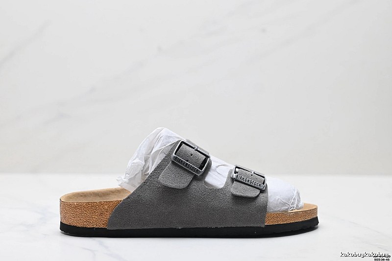 BIRKENSTOCK Classic Casual Style Grey Slide Sandals