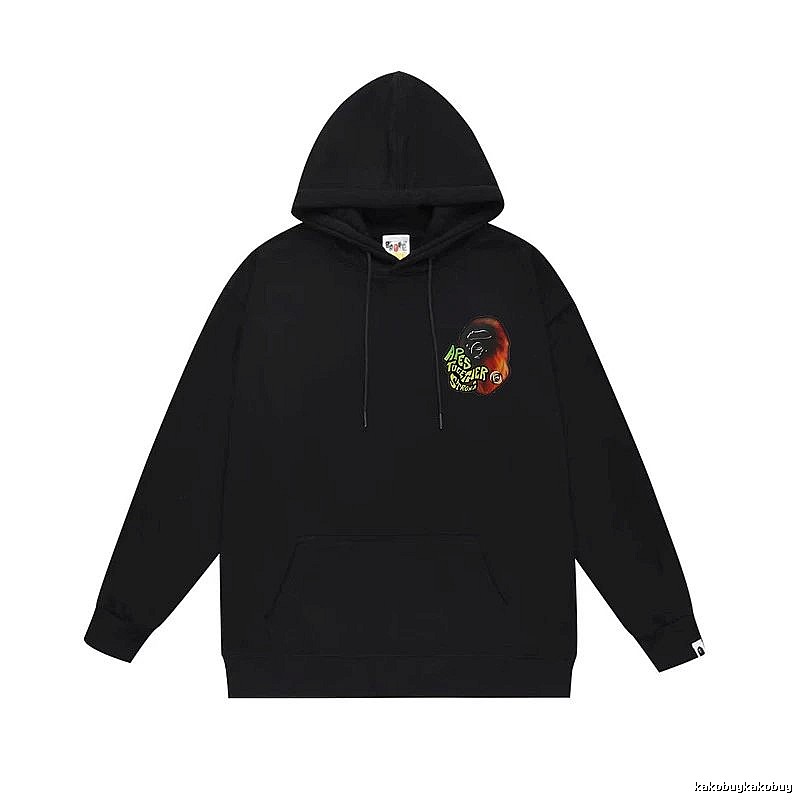 Black hoodie with Bape ape head print