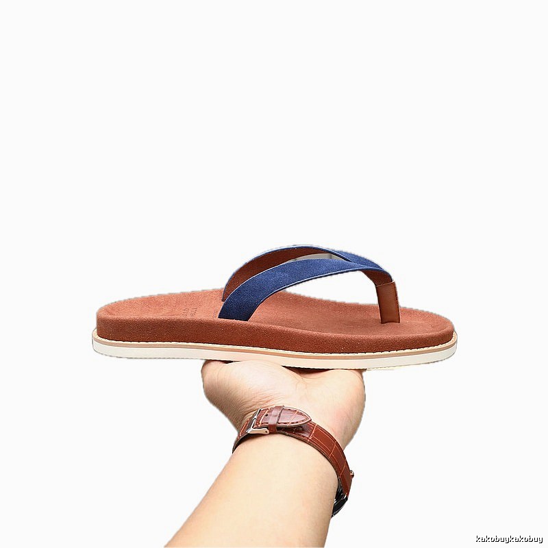 Brunello Cucinelli Casual Brown and Blue Thong Sandals