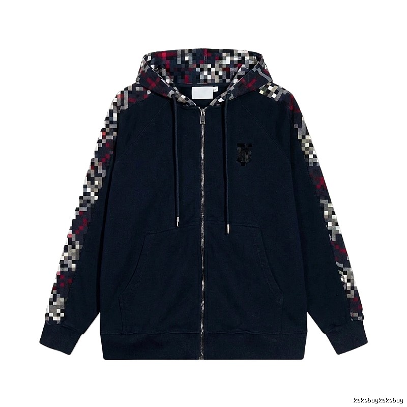 Burberry checkered fashion black coat