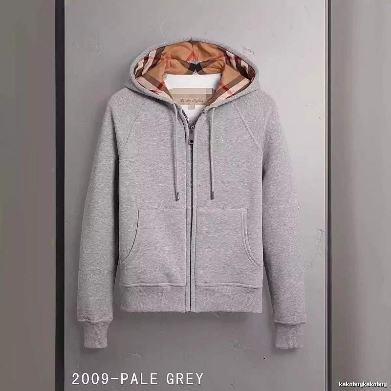 Burberry Classic Zip hoodie Gray Zip Check for Daily Styling
