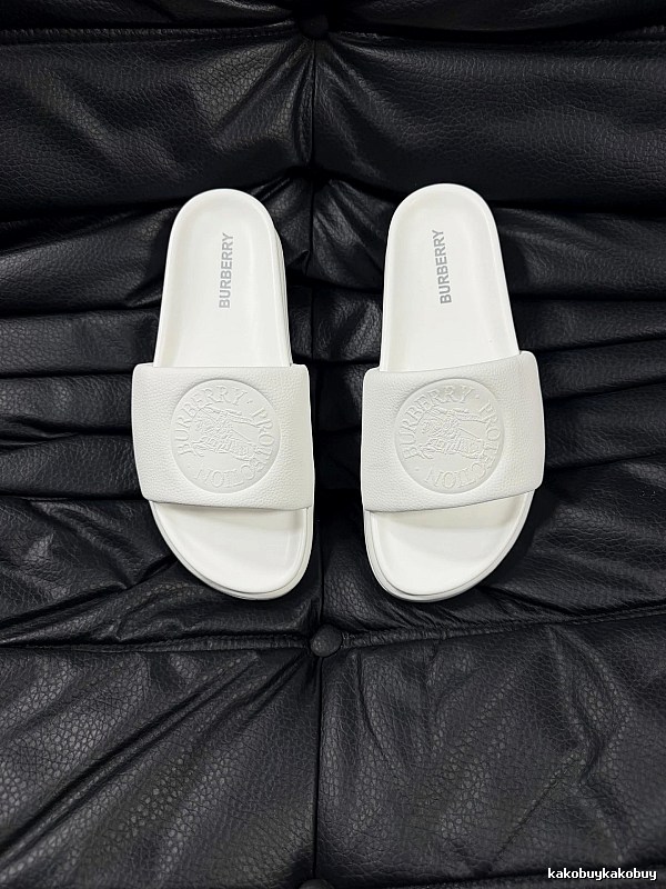 Burberry Embossed Warhorse Minimalist Style White Slides