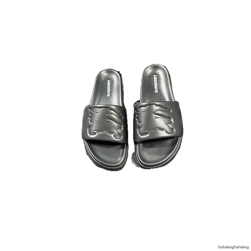Burberry Knight Embossed Casual Style Black Slides