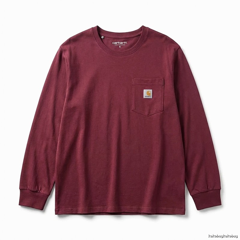 Carhartt basic simple wine red long sleeves