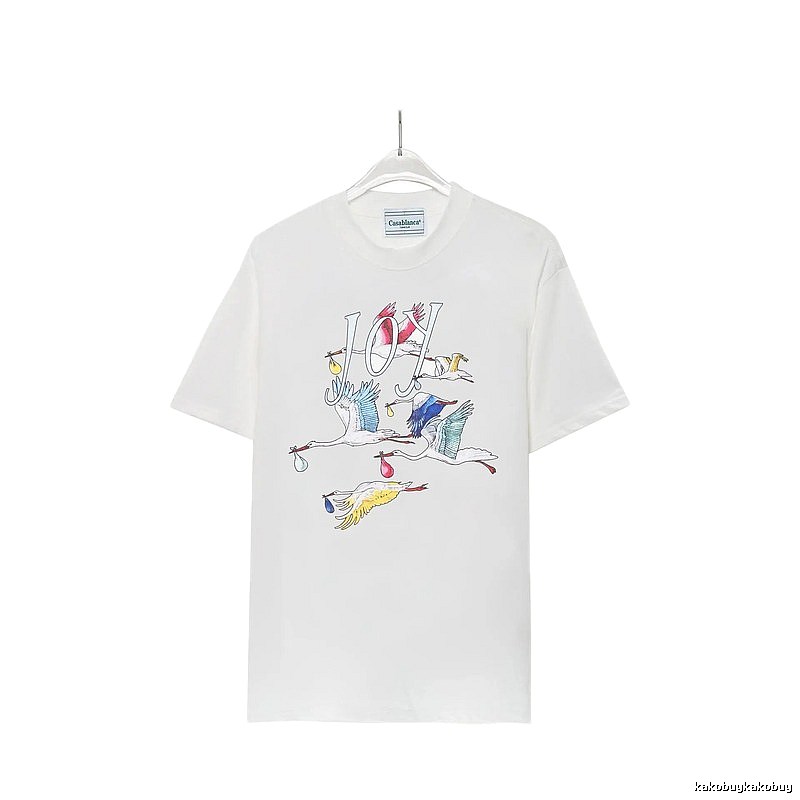 Casablanca Crane Print Wind White T-shirt