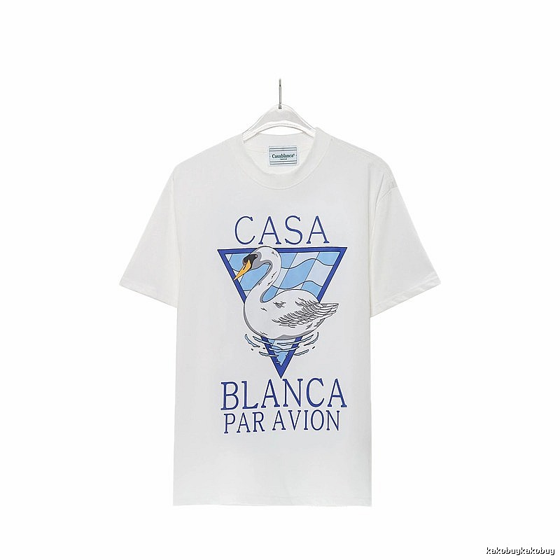 Casablanca Swan Print White T-shirt