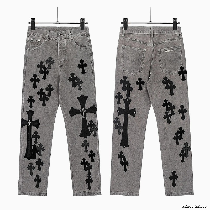 Chrome Hearts Compact Graphic jeans Light Denim Jeans for Smart Casual Looks