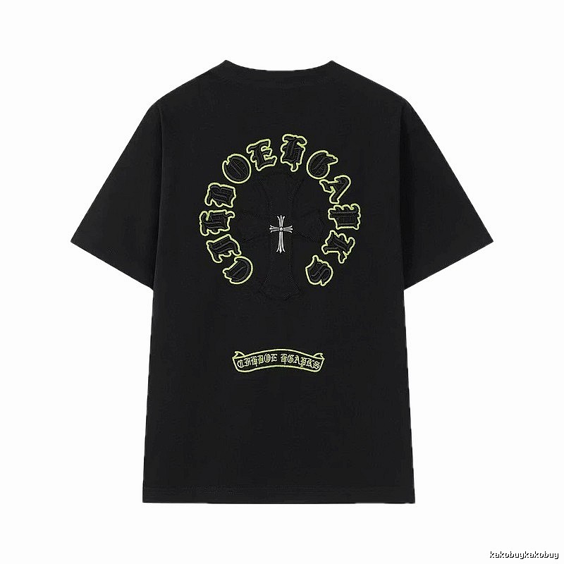 Chrome Hearts Cross Embroidered Street Style Black T-Shirt