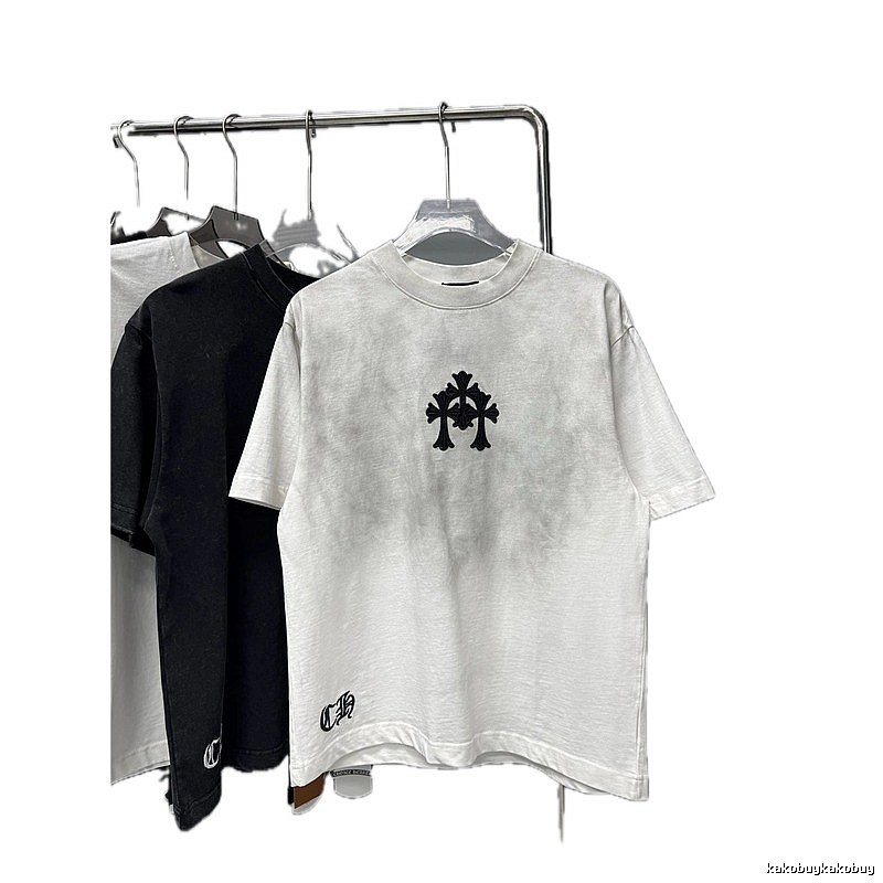 Chrome Hearts Cross Embroidered Street Style White T-shirt