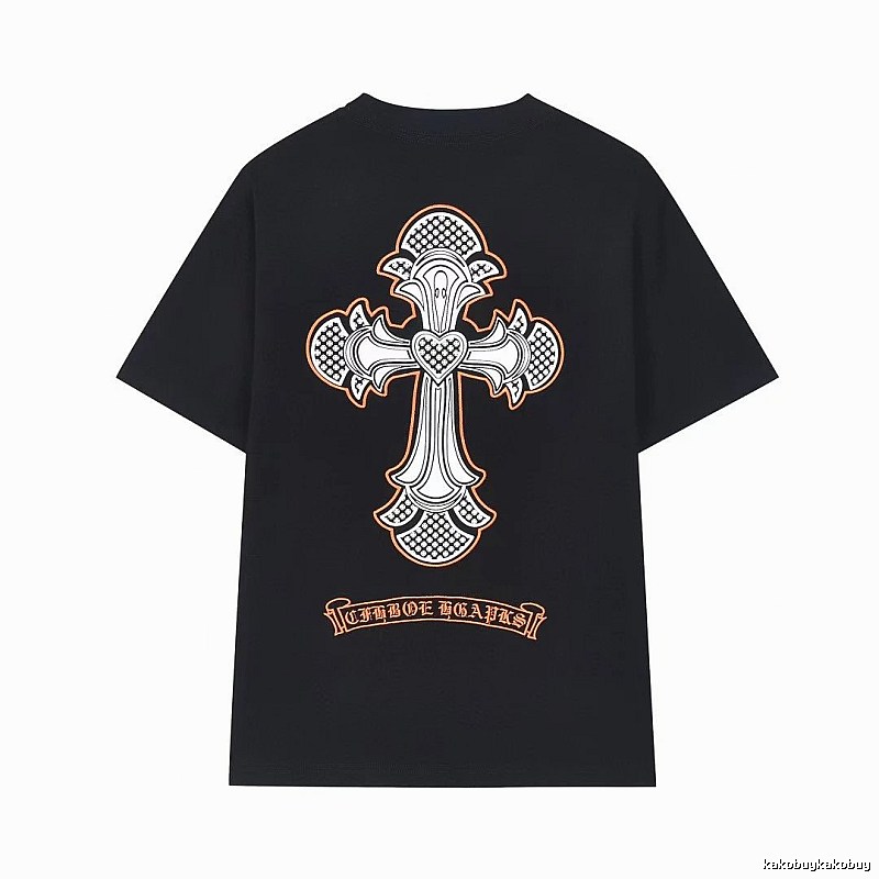 Chrome Hearts Cross Gothic Style Black Short-sleeve T-shirt