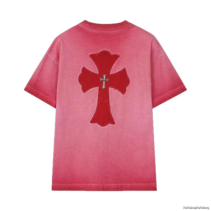 Chrome Hearts Cross Patch Street Style Pink T-Shirt