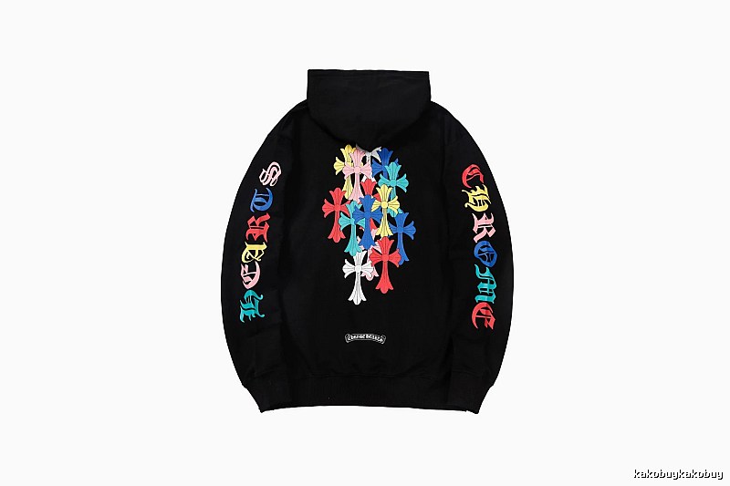 Chrome Hearts Lightweight Cross graphic hoodie Black Blue Cross for Trend Styling
