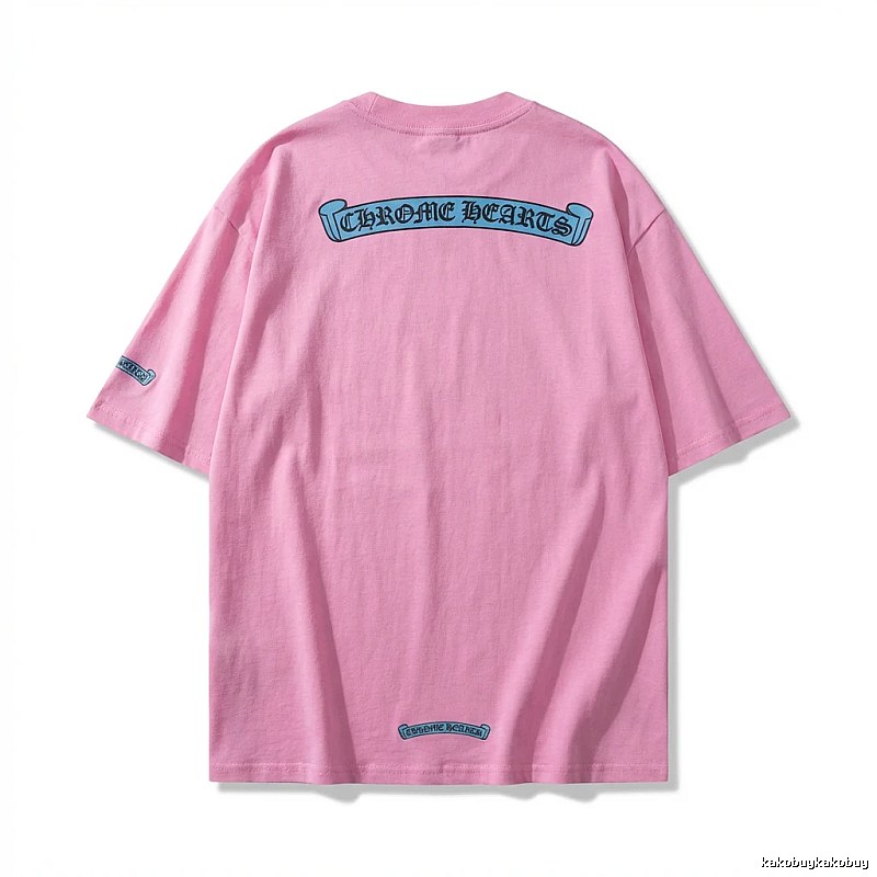Chrome Hearts Pink Trendy Style T-shirt
