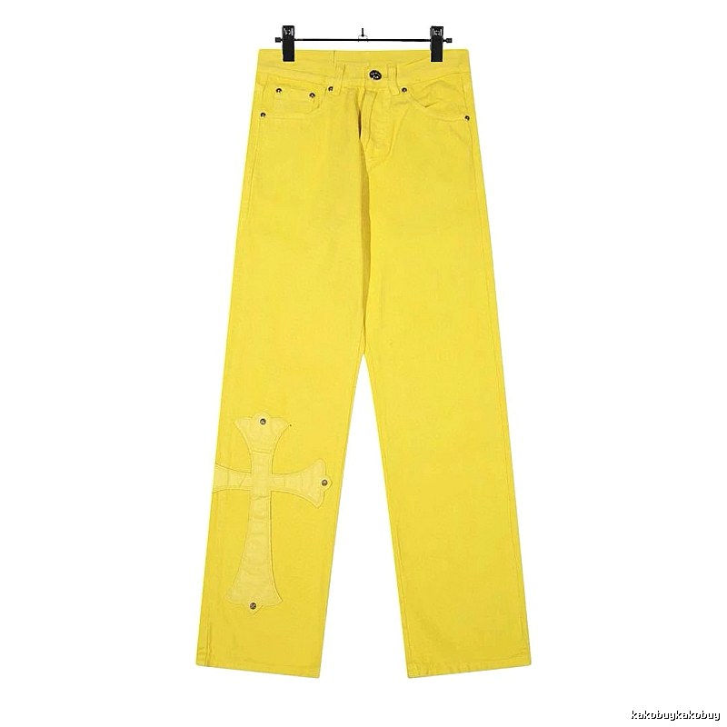 Chrome Hearts Streetwear Graphic jeans Light Denim Jeans with Logo Accent