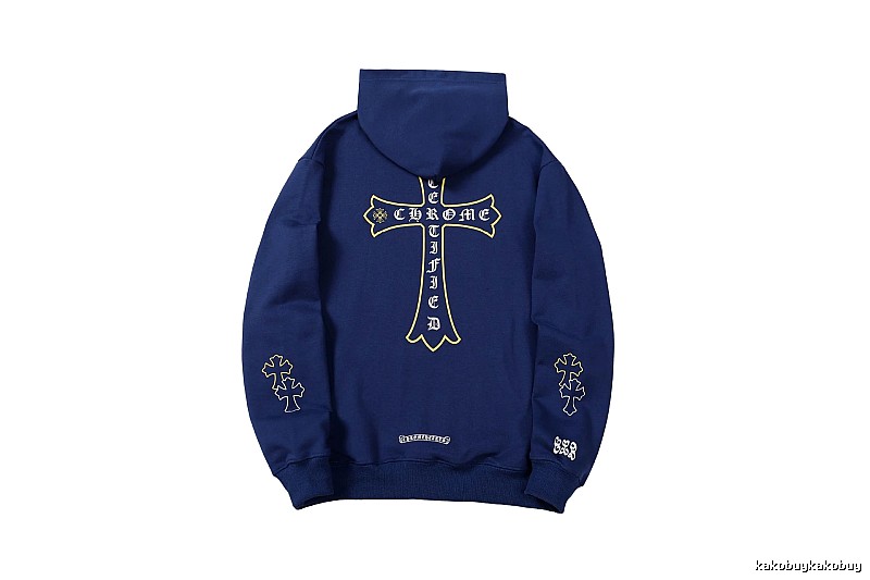 Chrome Hearts Weekend Cross graphic hoodie Black Blue Cross for Seasonal Looks
