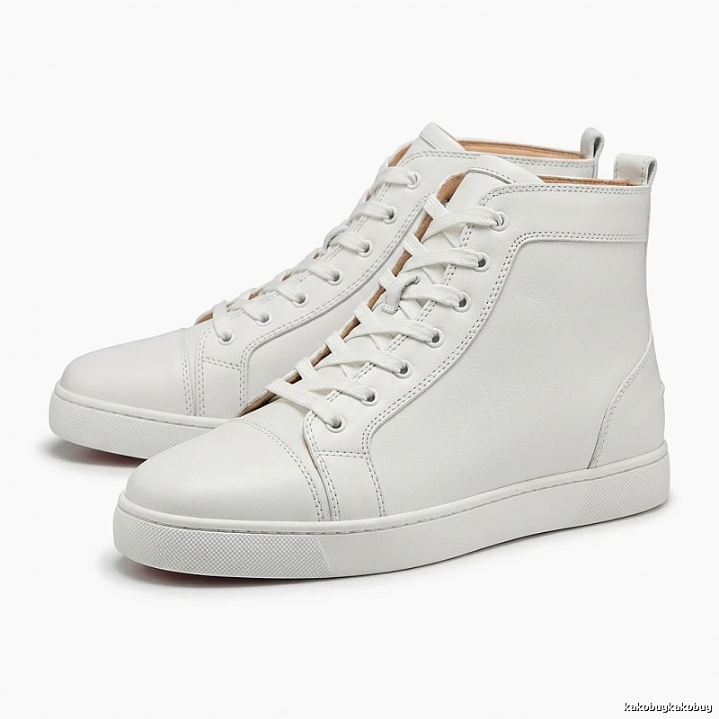 CL high-top simple style white shoes