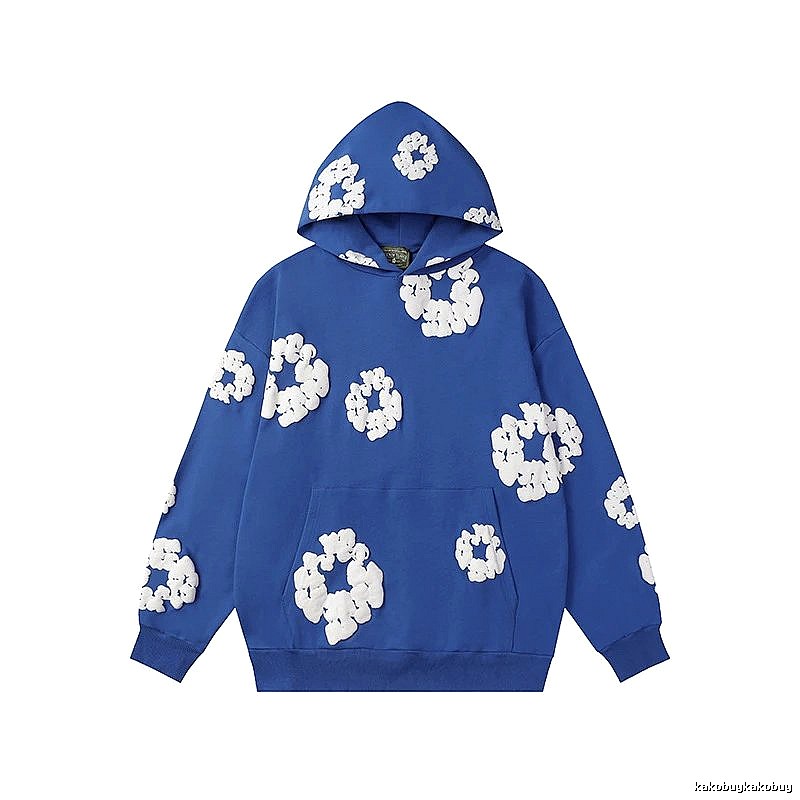 Cobalt Blue Floral Graphic Hoodie