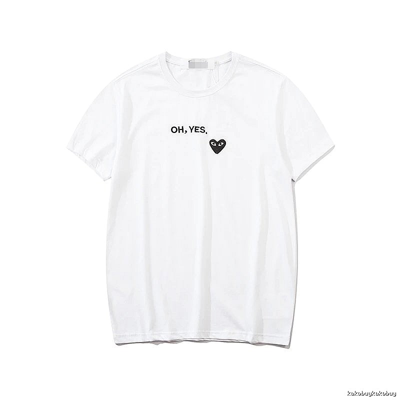 Comme des Garcons PLAY 2021-87 White Style 2187 Heart Logo T-Shirt Statement Graphic