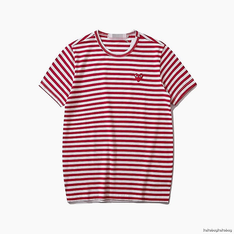 Comme des Garcons PLAY 2021-94 Red Style 2194 Heart Logo T-Shirt Relaxed Styling