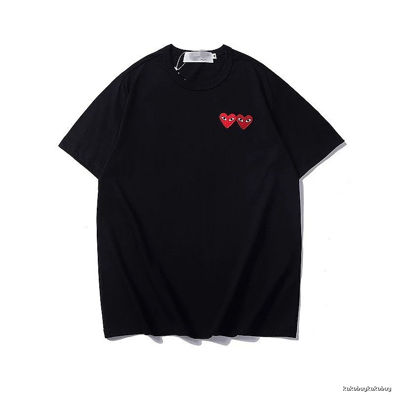 Comme des Garcons PLAY 2023-33 Black Style 2333 Heart Logo T-Shirt Sport Casual
