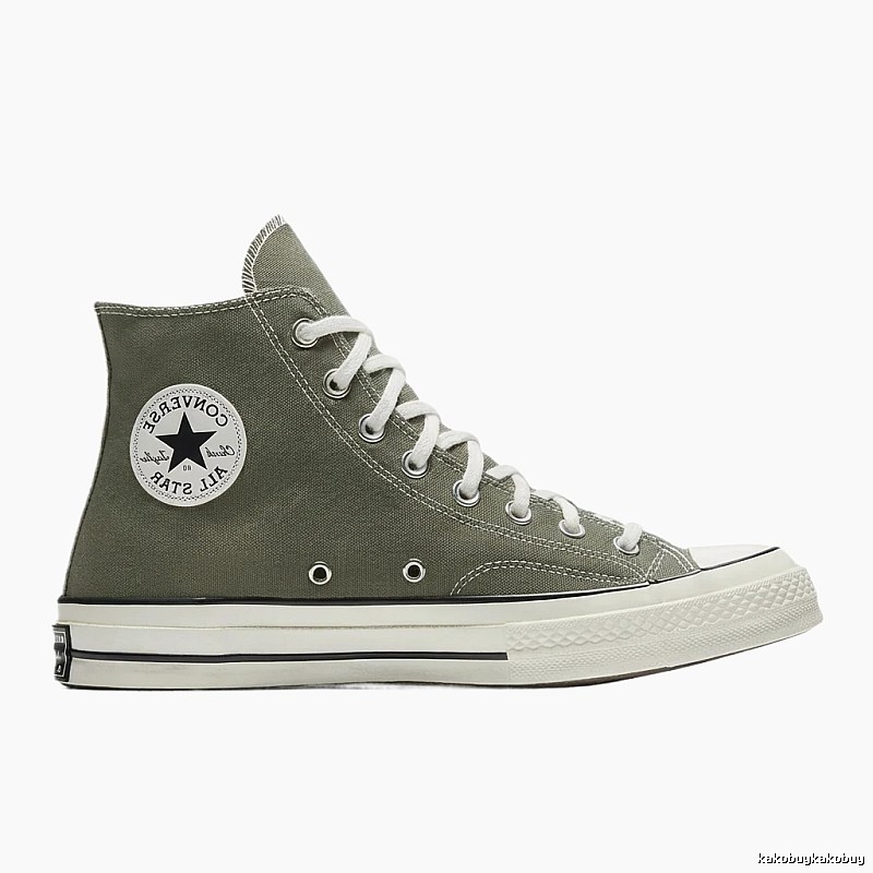 Converse classic high-top army green canvas shoes