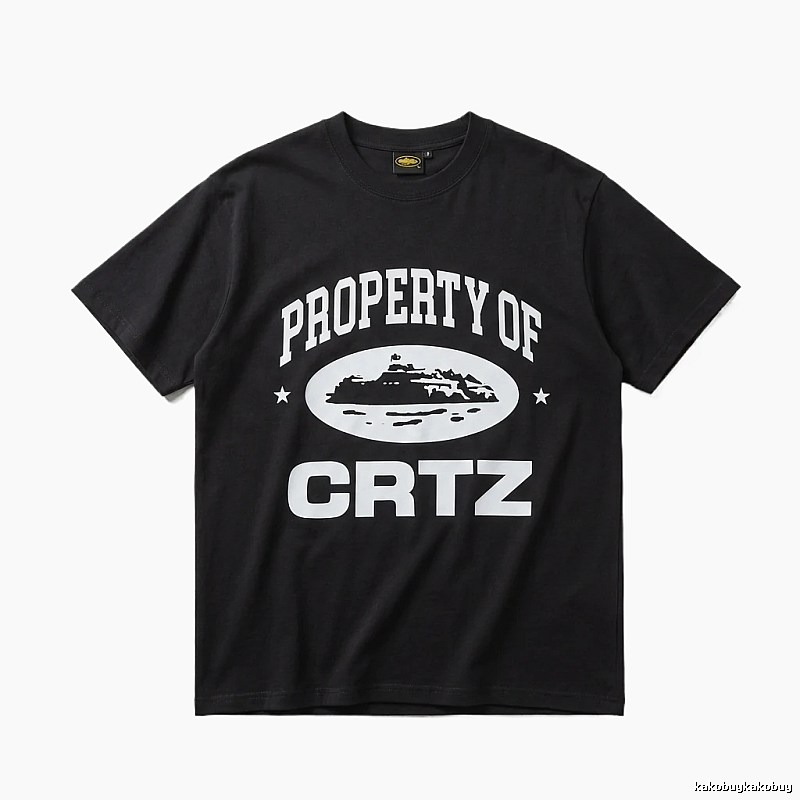 Corteiz black and white minimalist style T-shirt