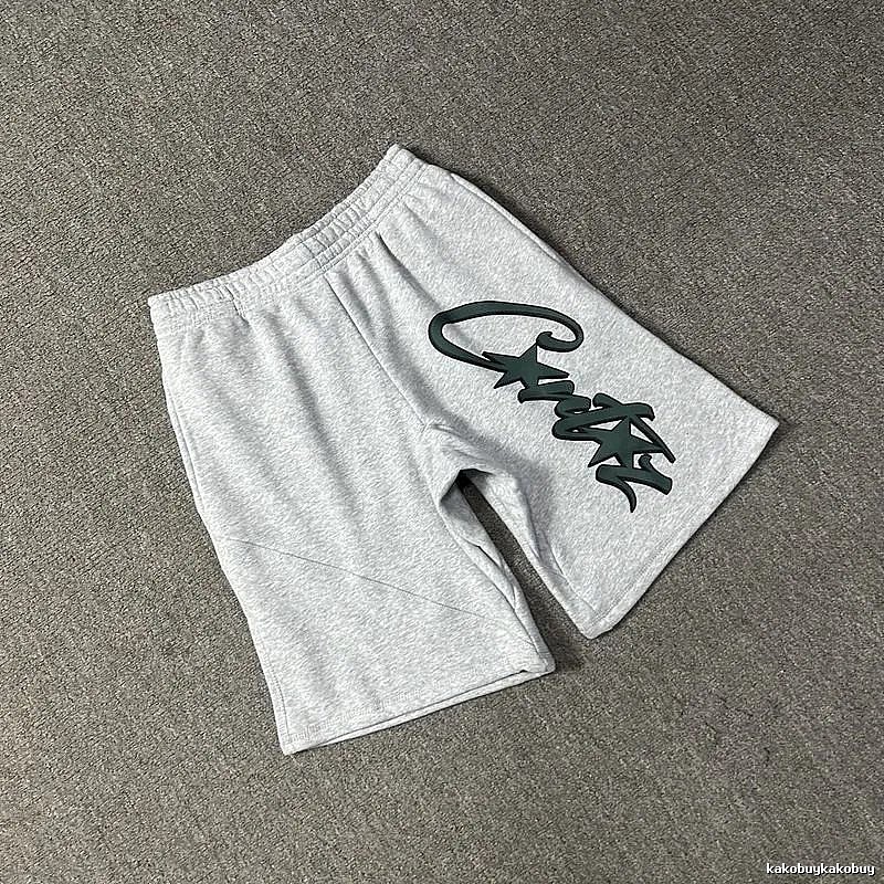Corteiz letter-style grey shorts