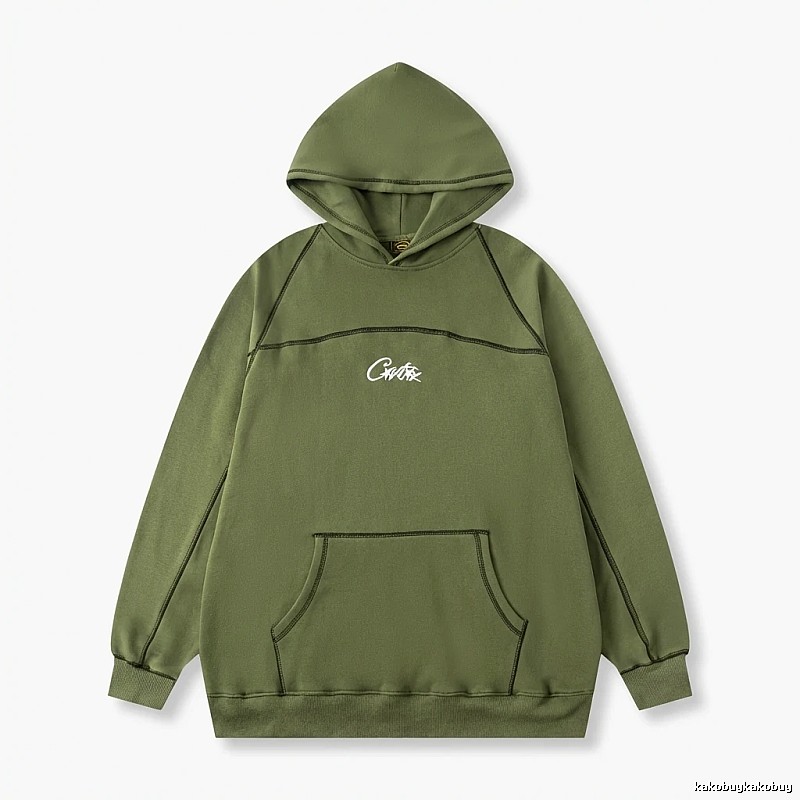 Corteiz minimalist style olive green sweatshirt