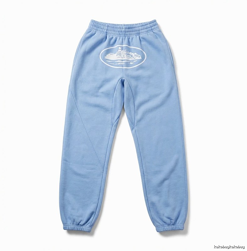 Corteiz Printed Casual Light Blue Pants