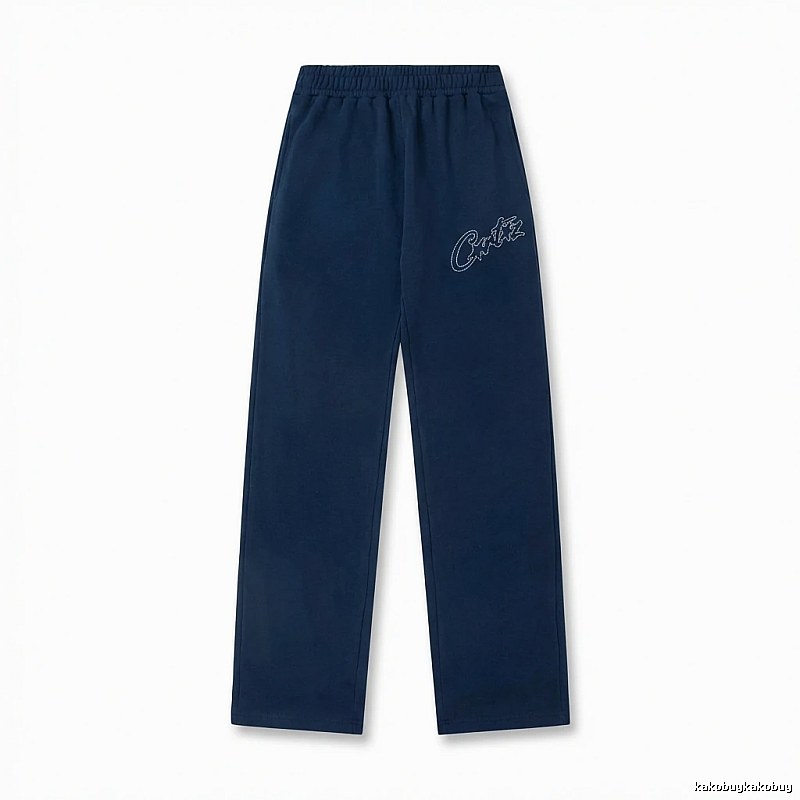 Corteiz simple style dark blue trousers