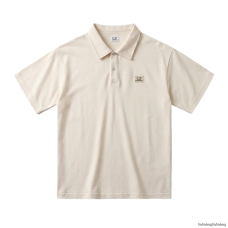 C.P. Basic Style Simple and Elegant Beige Polo Shirt