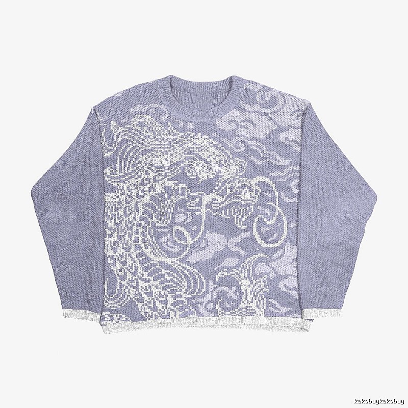 Daily Anime graphic sweater Black Knit Top with Visual Detail