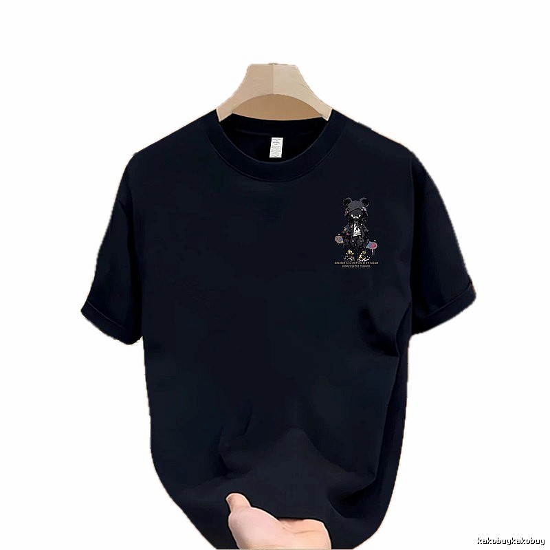 Dark Style Streetwear Gloomy Bear Navy Blue Short-sleeve T-shirt
