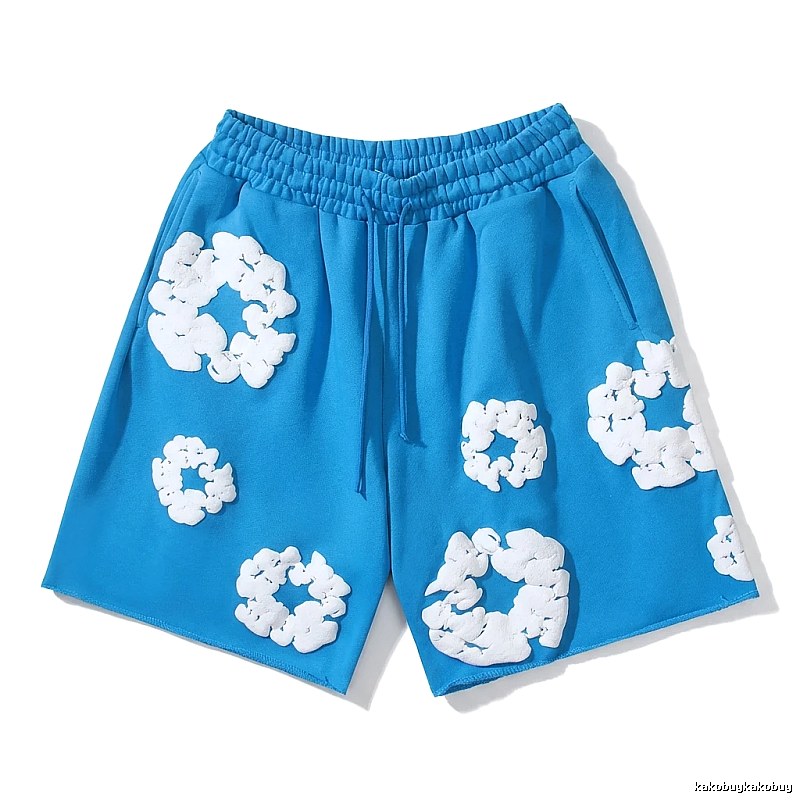 DENIM TEARS Blue and White Retro Shorts