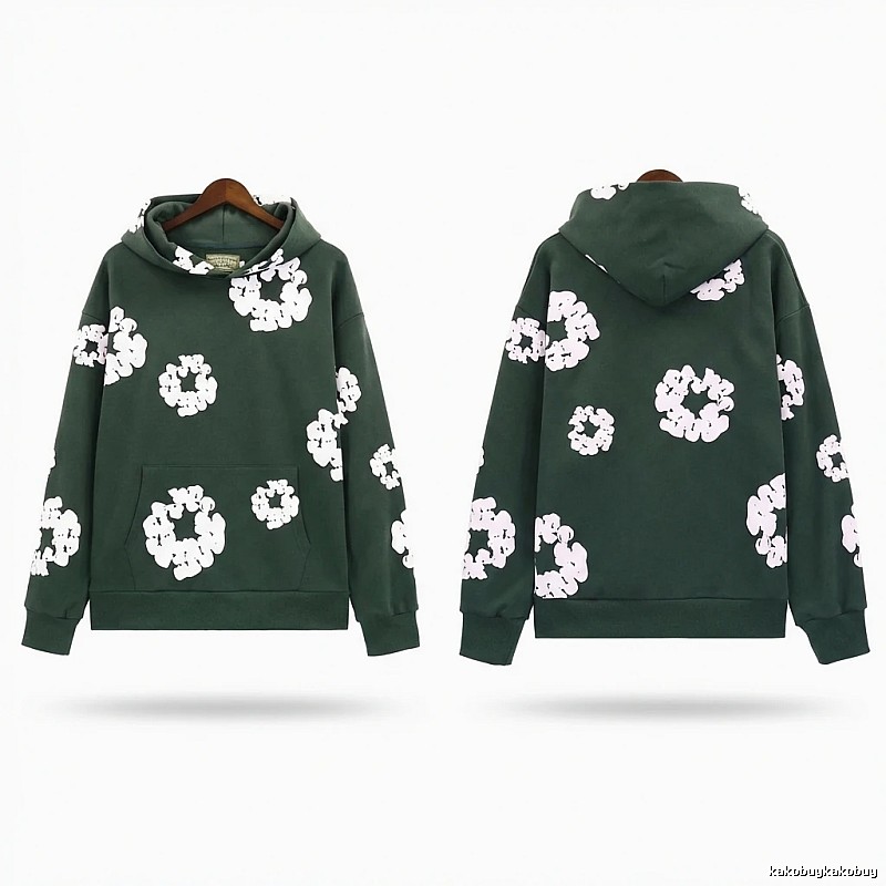 DENIM TEARS Floral Print Dark Green Sweatshirt