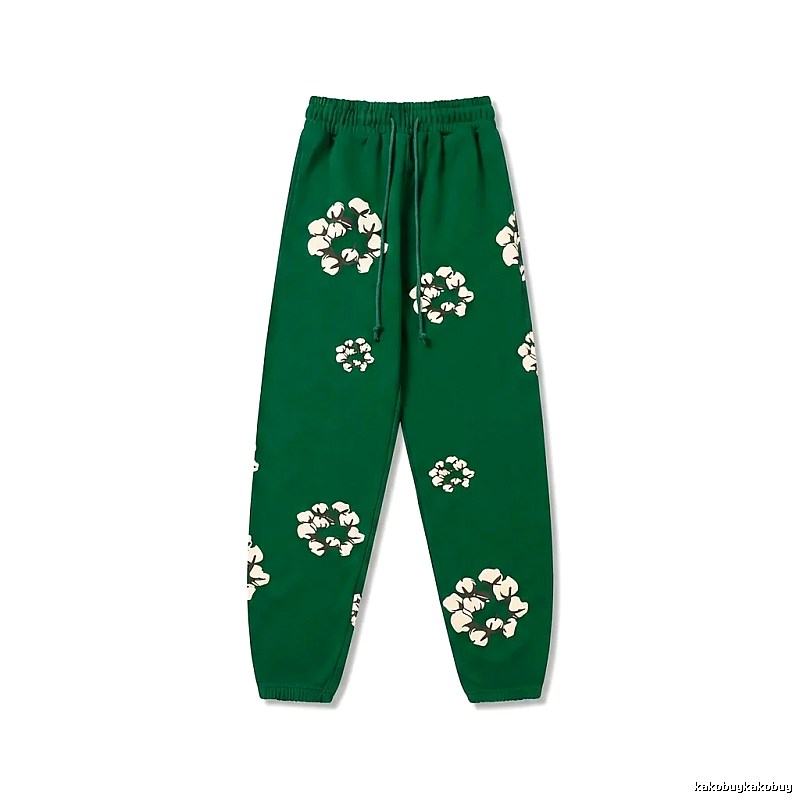 DENIM TEARS Floral Retro Green Sweatpants