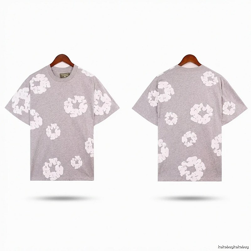 DENIM TEARS Printed Casual Grey T-shirt