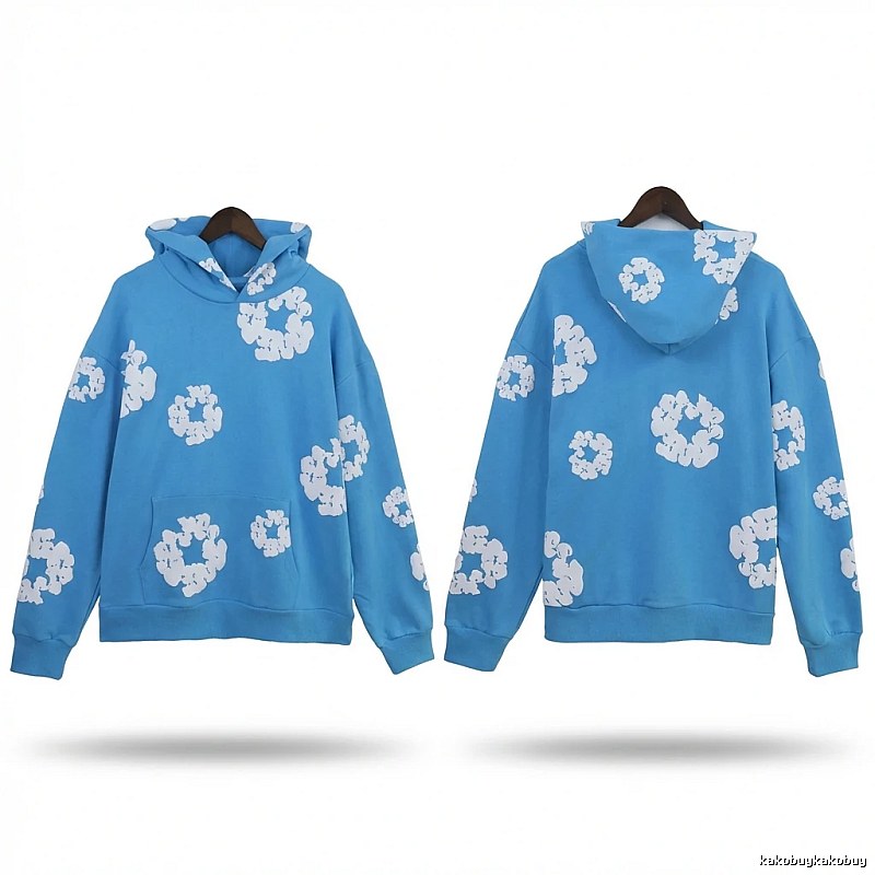 DENIM TEARS Printed Casual Style Blue Sweatshirt