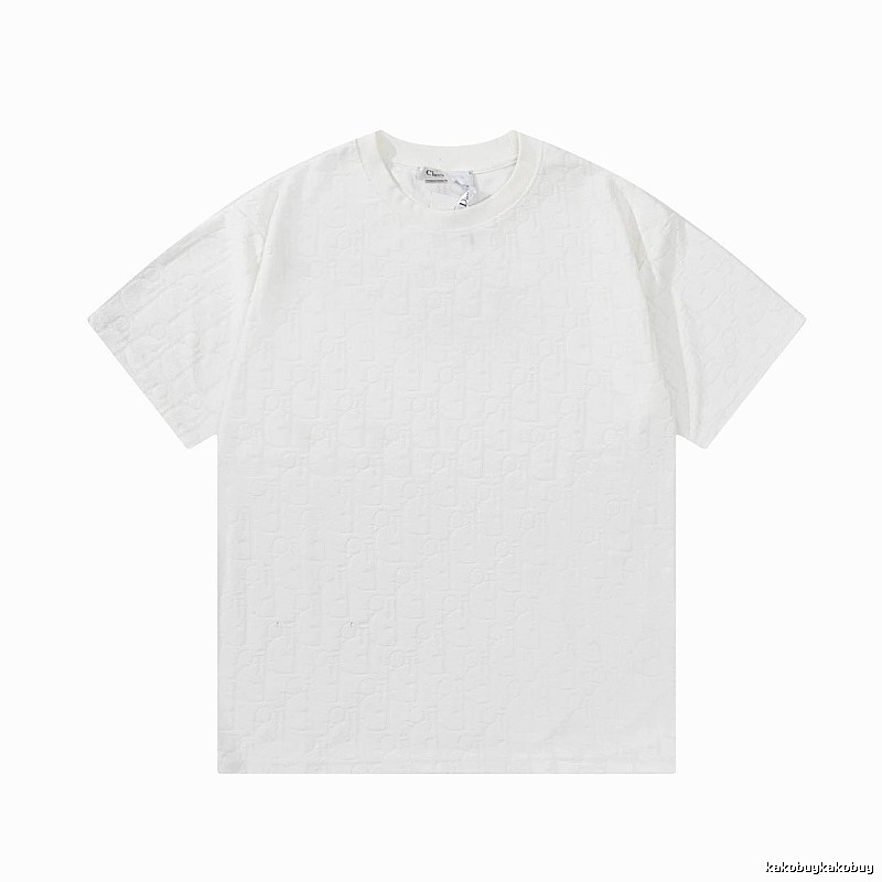 Dior All-over Monogram Print Light Luxury Style White T-Shirt