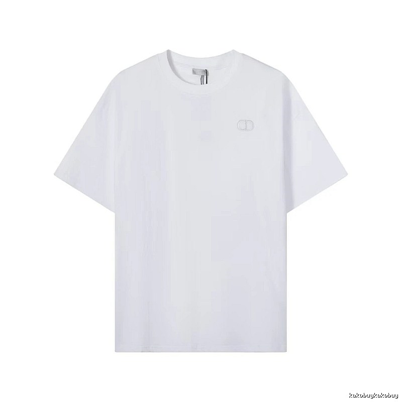 Dior CD Embroidered Minimalist Style White T-Shirt