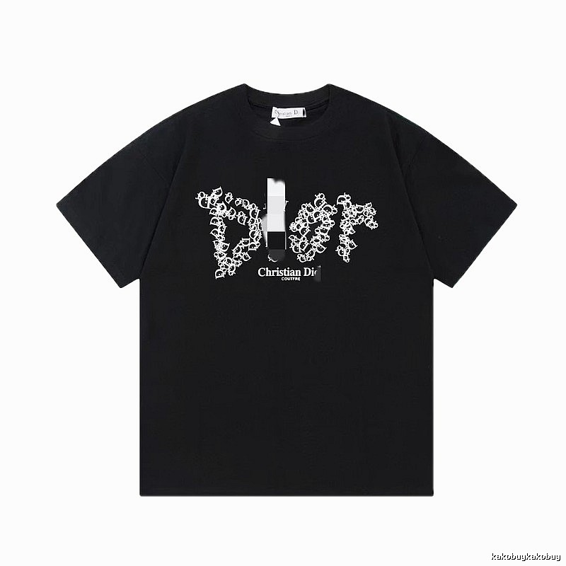 Dior Combined Print Trendy Black Short-sleeve T-Shirt
